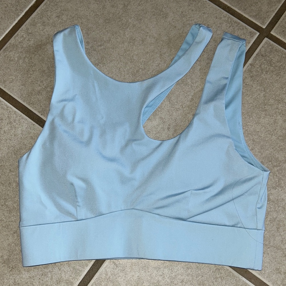 Fabletics light blue Callie sports bra